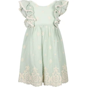 ABEL & LULA - Robe dentelle romantique Bambula menthe