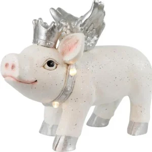 HOFF INTERIEUR - Figurine LED Glory Pig blanc debout