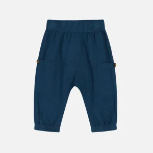 HUST & CLAIRE - Pantalon bébé garçon Tue en lin bleu