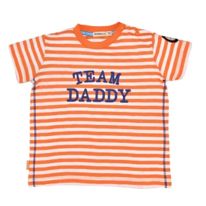 BONDI - T-Shirt garçon manches courtes annelé Team Daddy