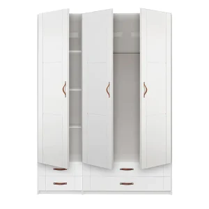 Lifetime - Armoire 3 portes et 4 tiroirs 150cm