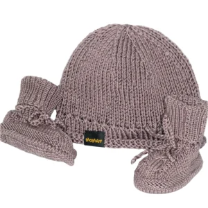 MAMART - coffret cadeau bébé chapeau et pinsons vieux rose fait à la main dans une boîte cadeau