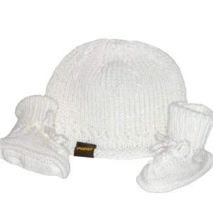 MAMART - coffret cadeau bébé bonnet et pinsons travail manuel suisse blanc dans une boîte cadeau
