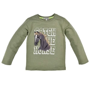 BONDI - T-shirt fille manches longues tête de cheval