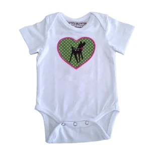 Anouk et Emile - Body manches courtes Bambi vert