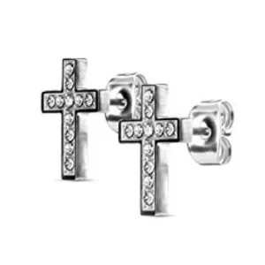 STUDEX - Clous d'oreilles croix cristal 9mm