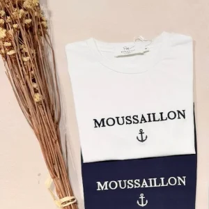T-shirt blanc brodé "Capitaine / Moussaillon"