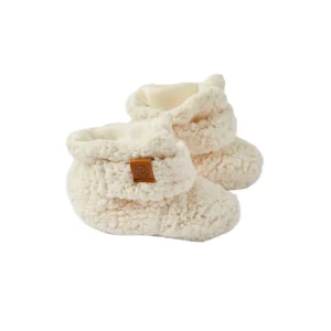 CLOBY - Chaussons Bébé Teddy Blanc Cassé
