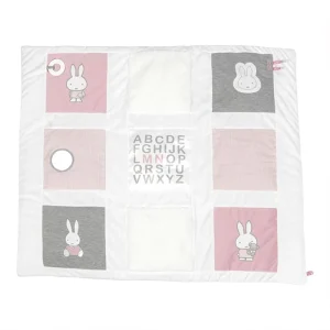 Tapis de jeu MIFFY en velours côtelé, blanc et rose NIJN625