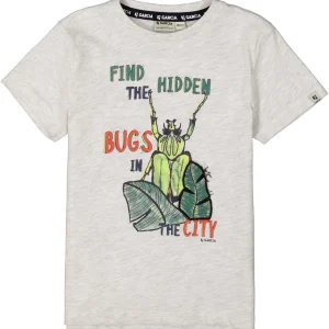 GARCIA - T-shirt gris chiné imprimé poitrine