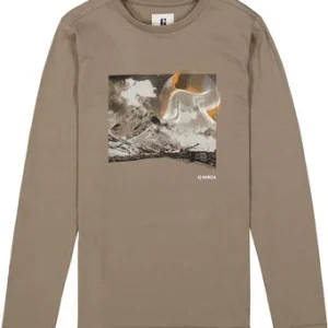 GARCIA - T-shirt garçon manches longues marron