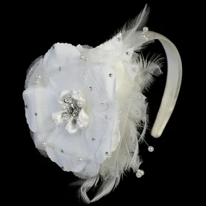 Bandeau avec fleur Tara DSC beige clair