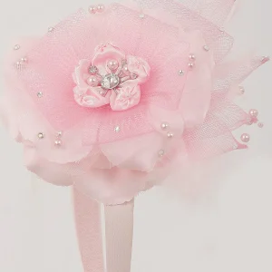 Bandeau avec fleur Laura rose