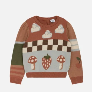 HUST & CLAIRE - Pull Pippa rayé Café Rose