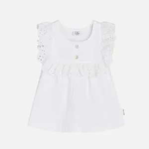 HUST & CLAIRE - Chemise fille Alison manches courtes brodée