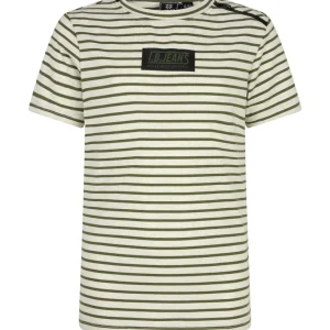 Indian Blue Jeans - T-Shirt Garçon Manches Courtes Rayé Vert Armée