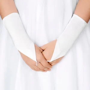 Gants satin blanc