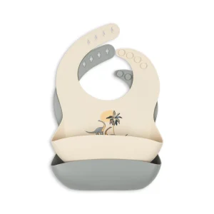 Konges Sløjd - Set de bavoirs en silicone Dino