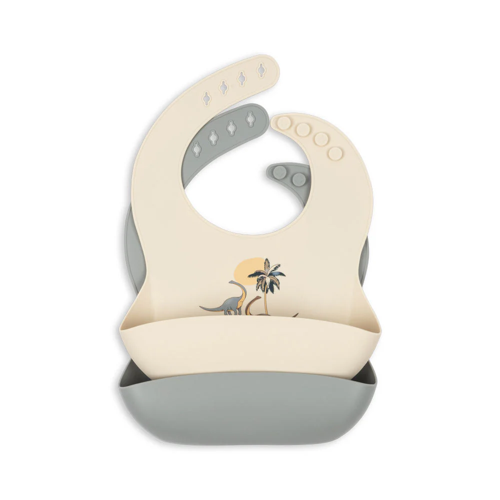 Konges Sløjd - Set de bavoirs en silicone Dino – Image 2