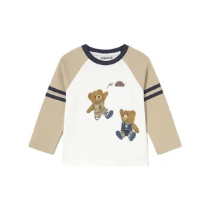 MAYORAL - T-shirt manches longues bébé garçon ours en peluche