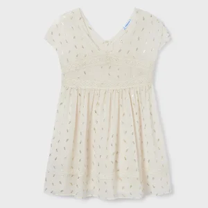 MAYORAL - Robe fille motif imprimé métallisé