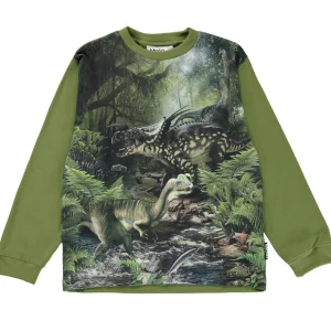 MOLO - T-shirt manches longues garçon Rube Green Dinos