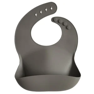 MUSHIE - Bavoir en silicone Gris tourterelle