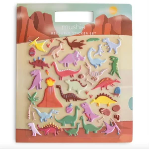 MUSHIE - Set d'autocollants dinosaure réutilisable