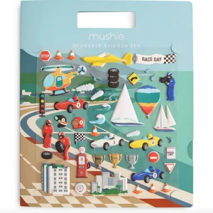 MUSHIE - Set d'autocollants voiture de course réutilisable