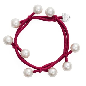 byEloise - Bracelet Jonc Pearl Cluster - Bordeaux