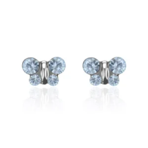 STUDEX - Clous d'oreilles papillon Mars aigue-marine