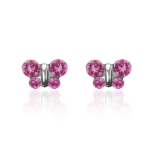 STUDEX - Boucles d'oreilles papillon roses