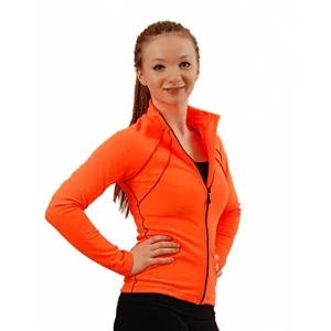 Veste patinage artistique SAGESTER orange fluo