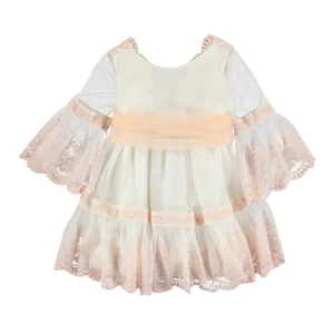 ABEL & LULA - Robe dentelle romantique rose saumon