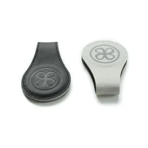 CLOBY - Lot de 2 pinces magnétiques en cuir noir