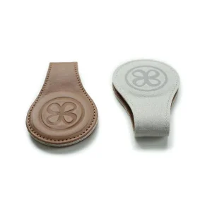 CLOBY - Lot de 2 pinces magnétiques en cuir marron