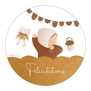 Papier Poetic - Carte / Card ronde "Félicitations Automne"