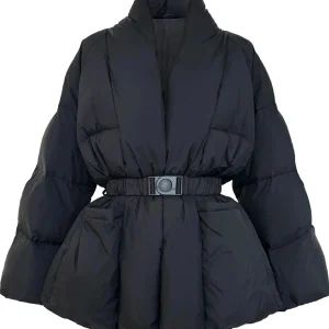 Doudoune femme avec ceinture et col montant