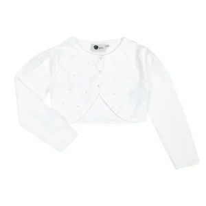 Boléro blanc avec perles ornementales