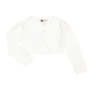 Boléro avec perles décoratives écru