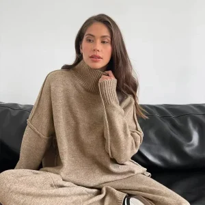 Ensemble col roulé femme coupe ample confortable