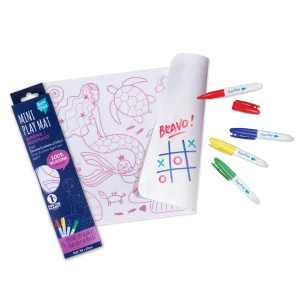 SuperPetit - Coloriage nomade : Mini Playmat SIRENE - 4 feutres inclus