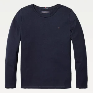 TOMMY HILFIGER - Chemise manches longues marine en coton bio